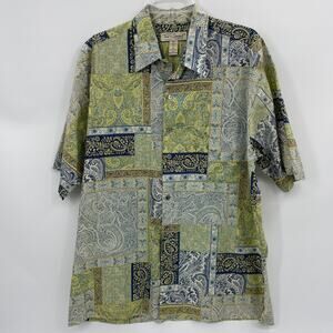 TORI RICHARD Shirt Cotton Short Sleeve Casual Button-Up Mens Sz L Made In Hawaii
